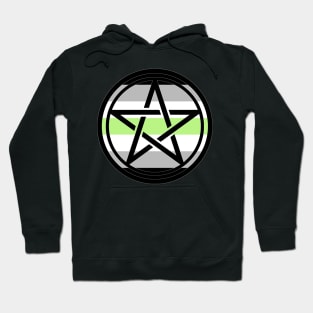 Large Print Pentacle LGBT Flag Agender Hoodie